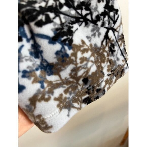 J Jill Sweater Women LT Gray Floral Tunic Boho Western Neutral 80s Retro Classic - Picture 4 of 11